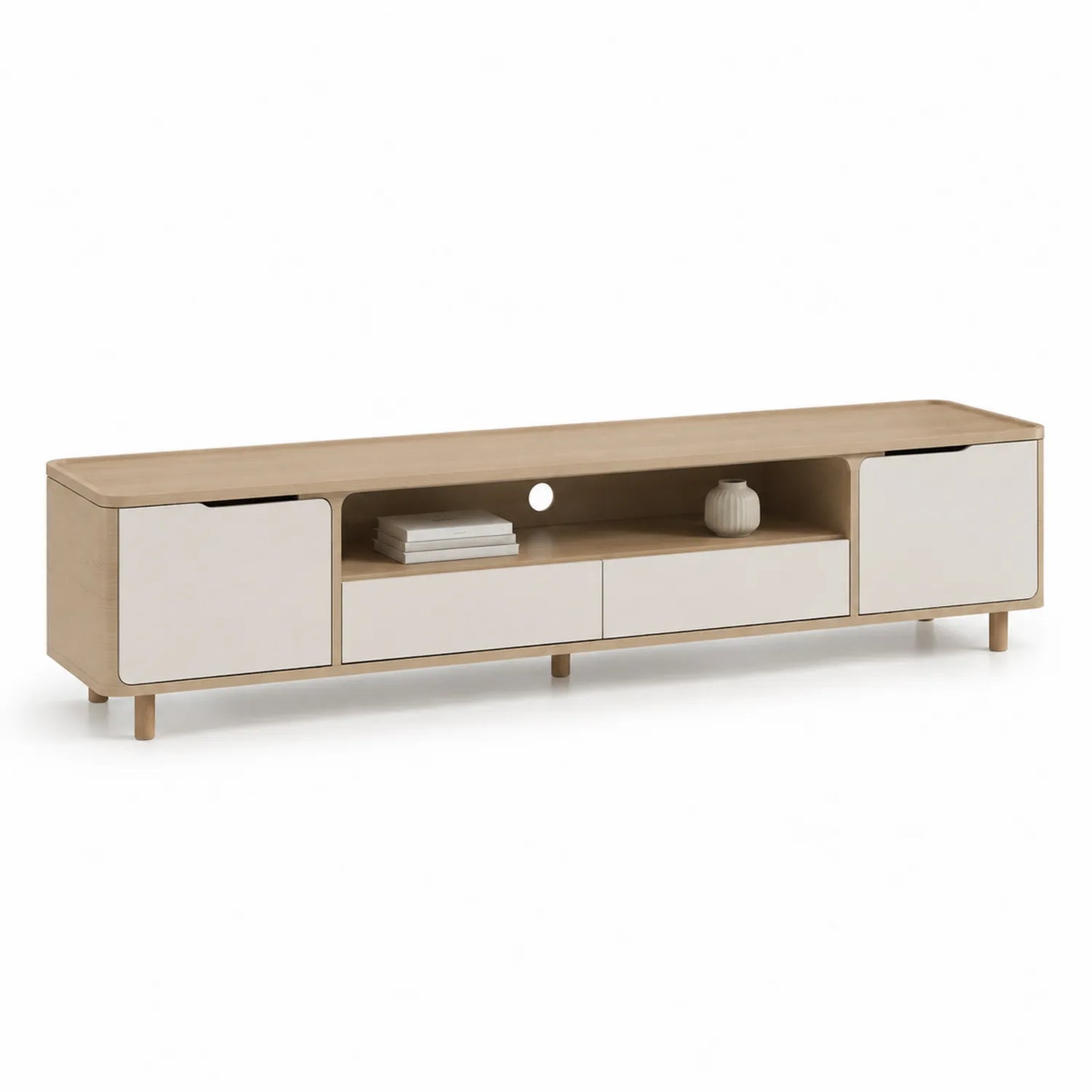 TV-Schrank Eiche Weiß MDF 180x40x45cm
