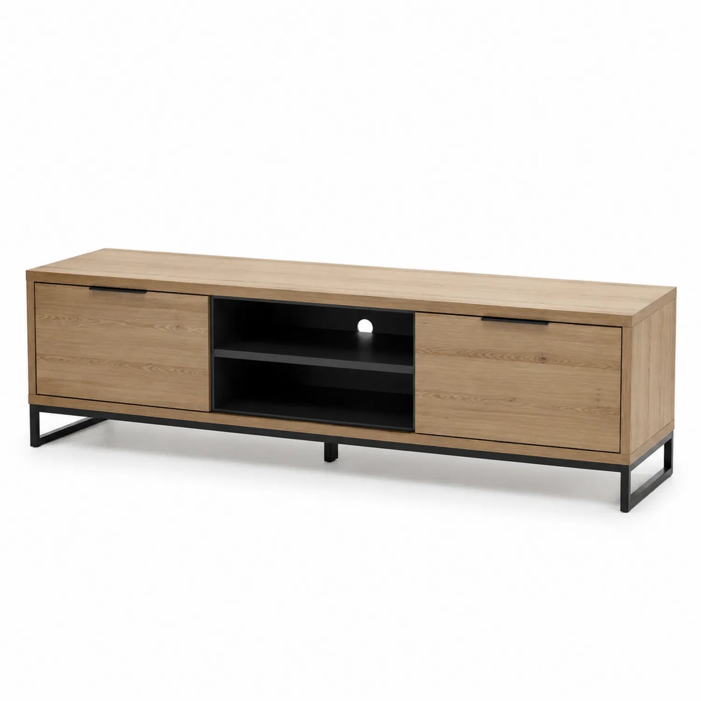 TV-Schrank aus Eichenfurnier mit Metallbeinen 180x40x50 cm