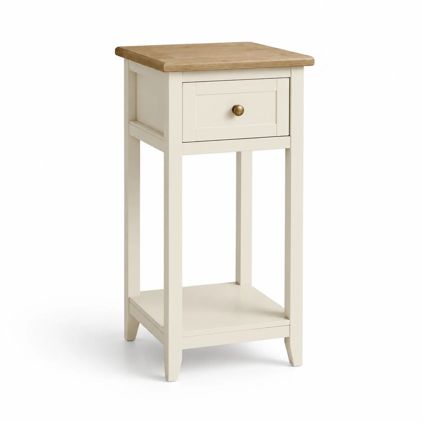 Beistelltisch aus MDF und Eichenholz, Beige