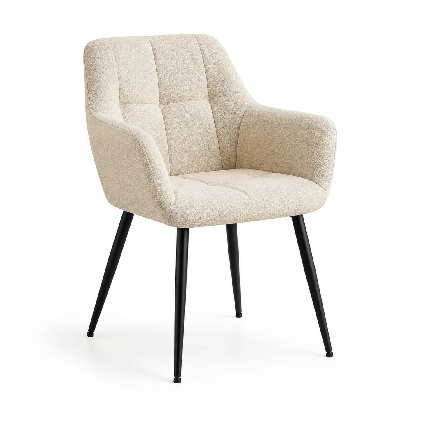 Esszimmerstuhl Stoff Beige mit Metallbeinen