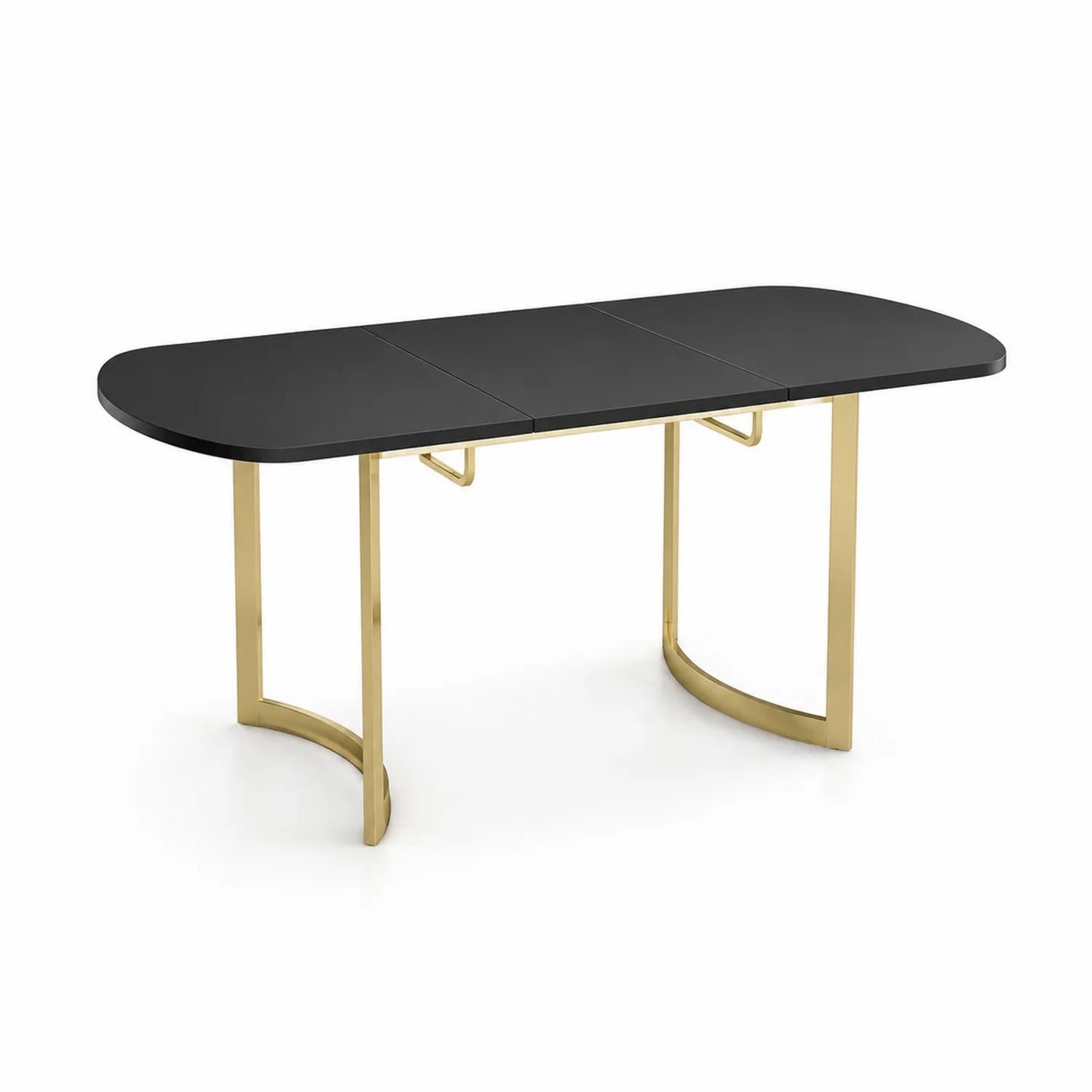 Esstisch MDF Schwarz mit goldenen Metallbeinen 180x90x75 cm