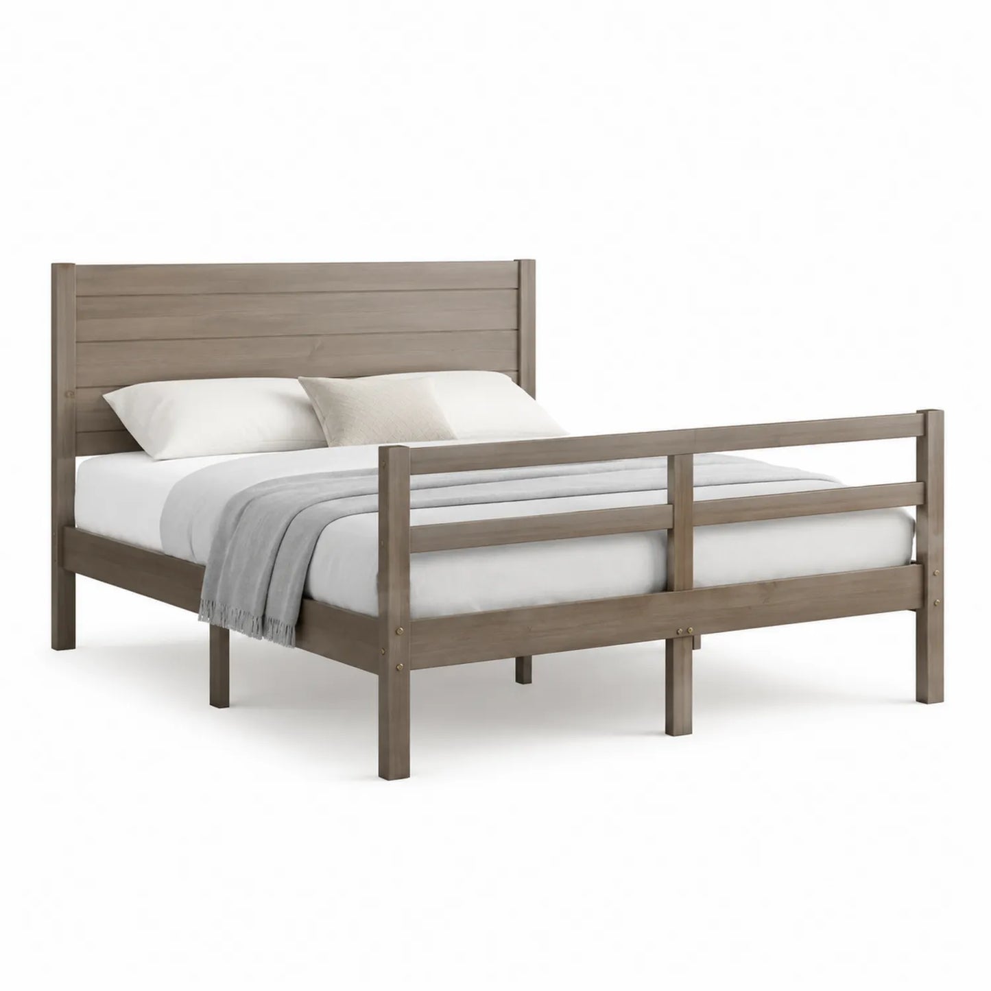 Doppelbett aus Kiefernholz Grau 200x160 cm