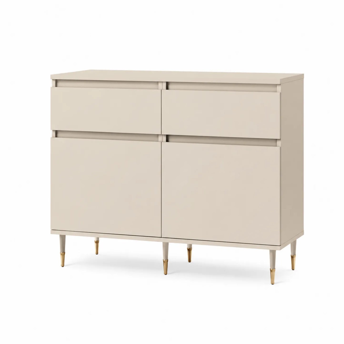 Beige Sideboard mit MDF und Metallbeinen 100x40x90 cm