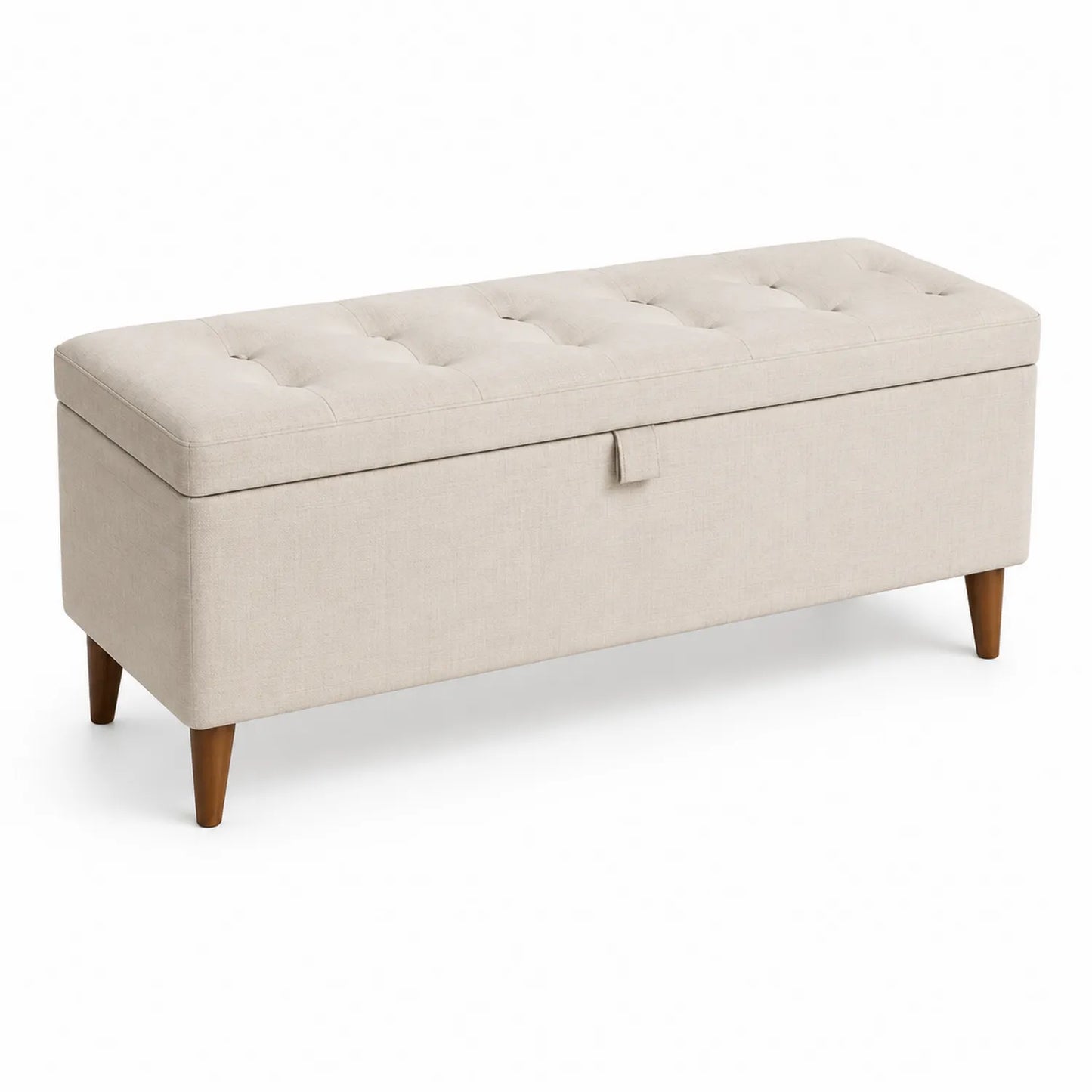 Stoffbank mit Stauraum, Beige, 120 cm