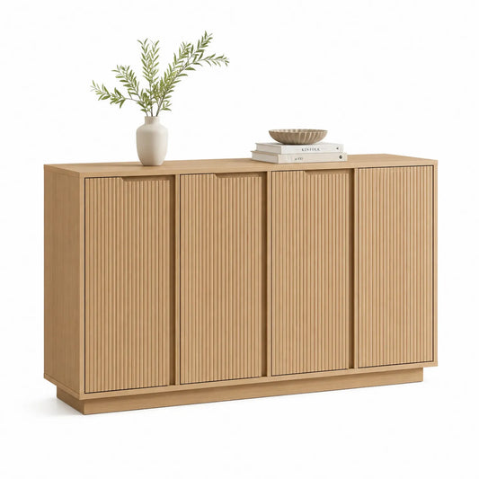 Sideboard aus Eichenholz mit Lamellentüren 160 cm
