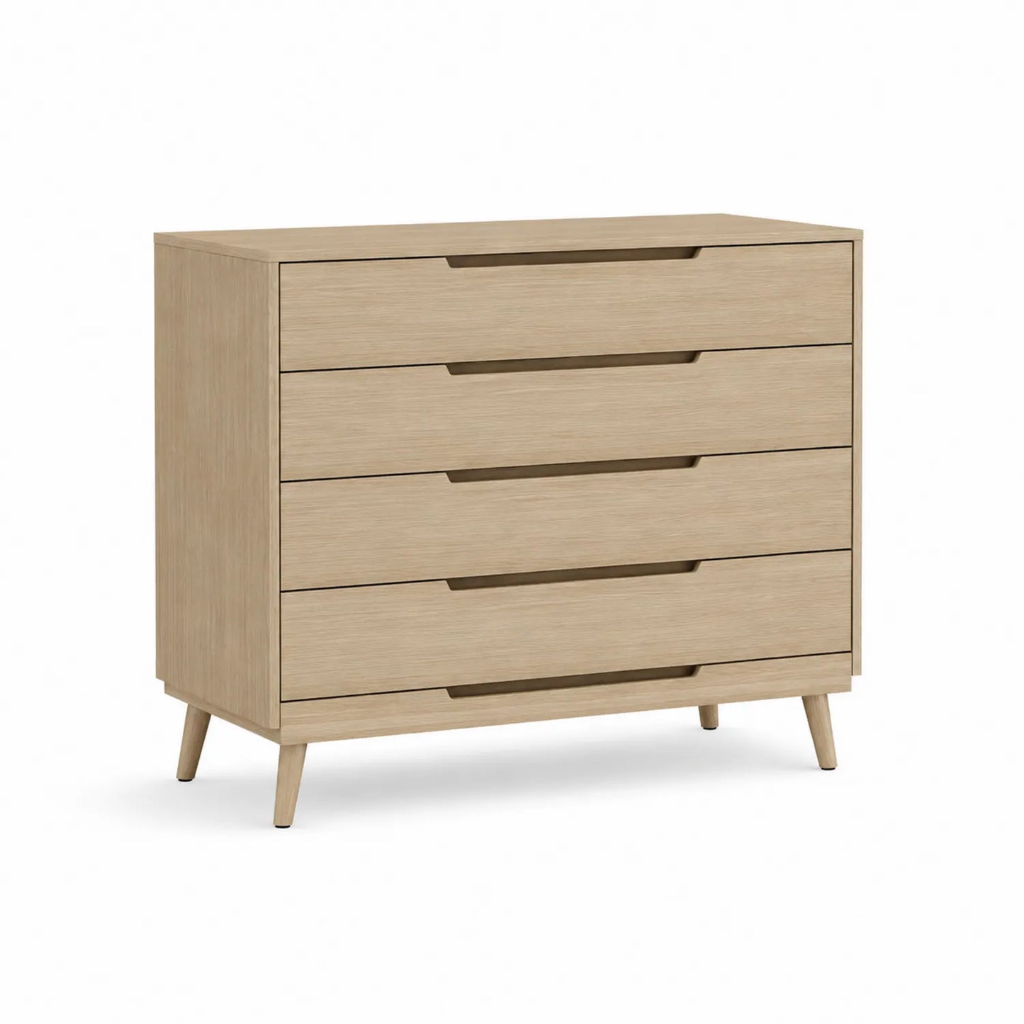 Kommode Eichenfurnier 4 Schubladen Natur 80x40x90 cm