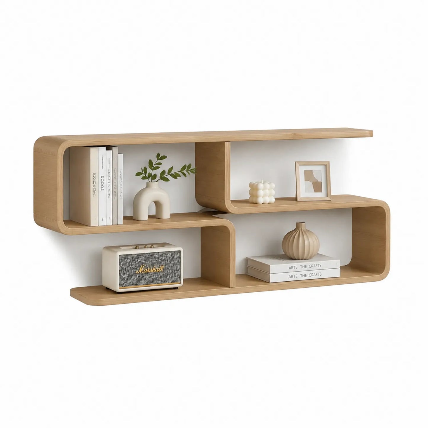 Wandregal MDF mit Eichenfurnier 80x20x40cm