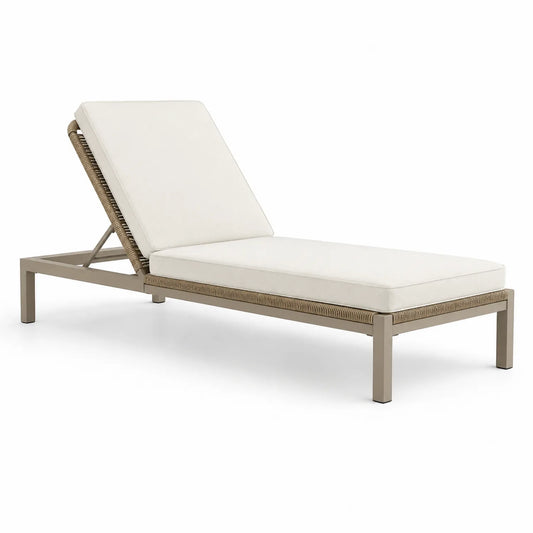 Gartenliege Aluminium Polyestergewebe Beige 200x70x35cm