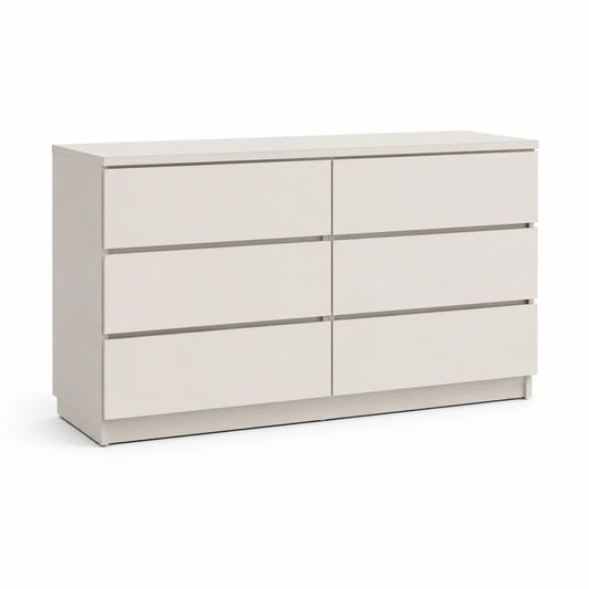 Kommode Weiß MDF mit 6 Schubladen