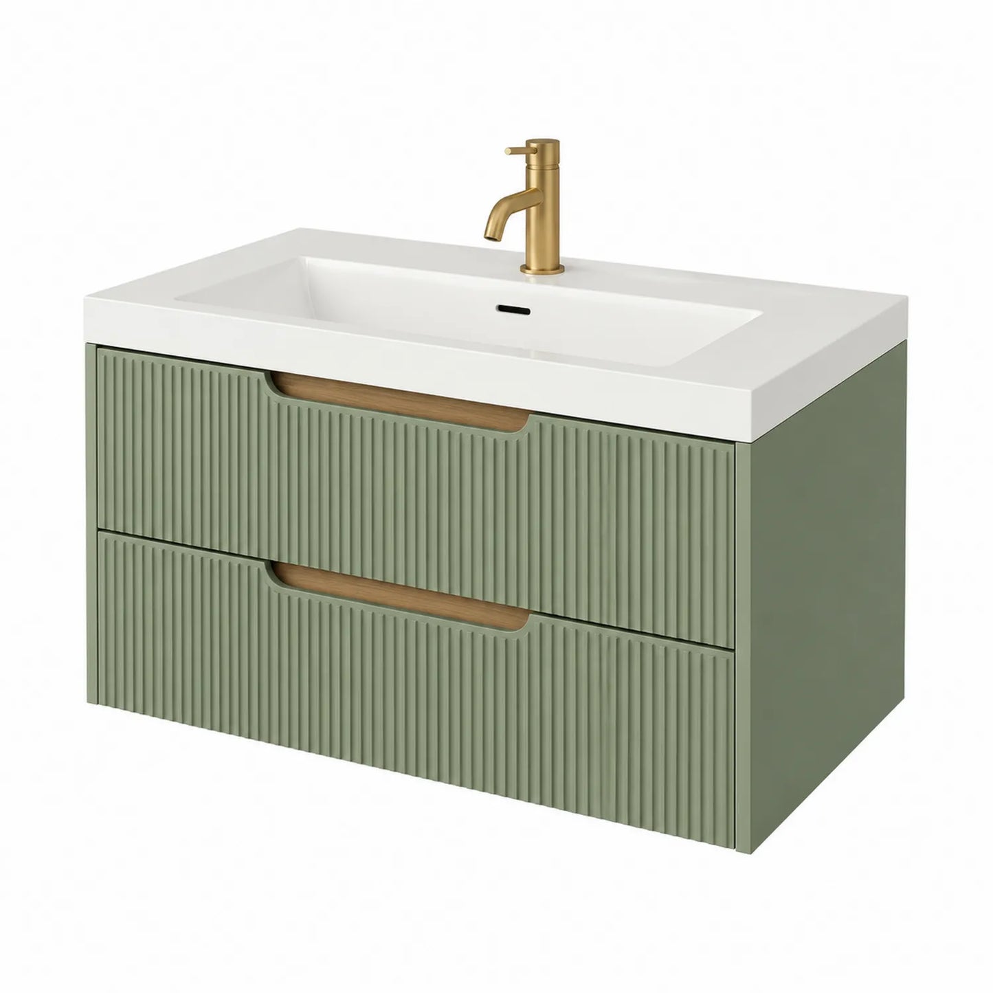 Waschtischunterschrank mit Keramikwaschbecken Rechteckig Grün MDF 80x45x55 cm