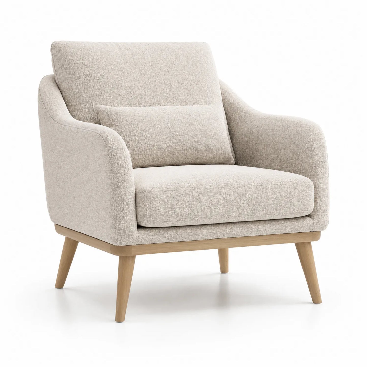 Polstersessel Beige mit Holzbeinen