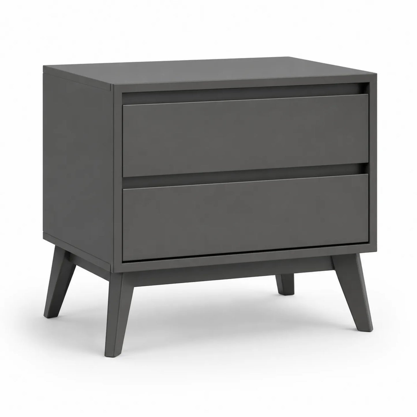 Grau Nachttisch mit 2 Schubladen, MDF, 50x40x60 cm