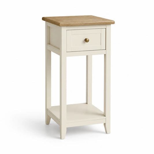 Beistelltisch aus MDF und Eichenholz, Beige