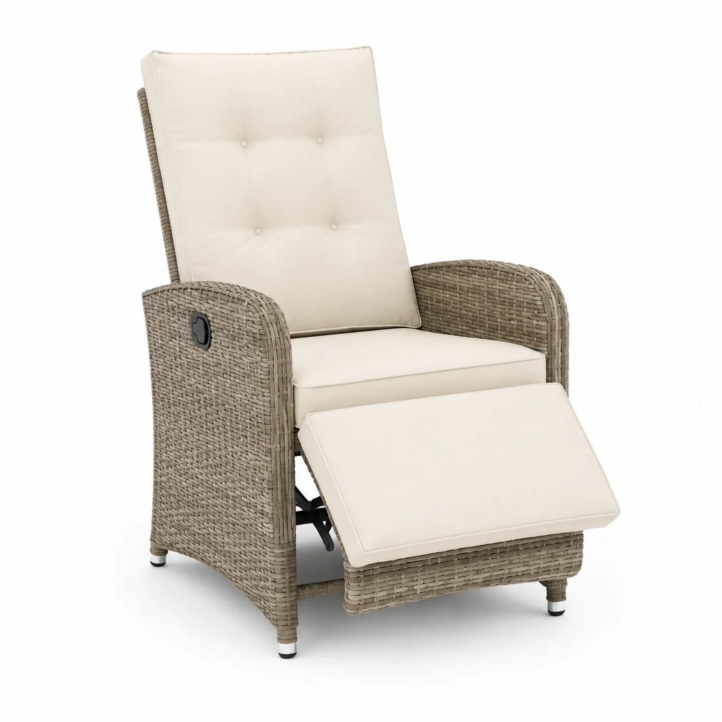 Polyrattan Liegesessel mit Aluminiumgestell Beige