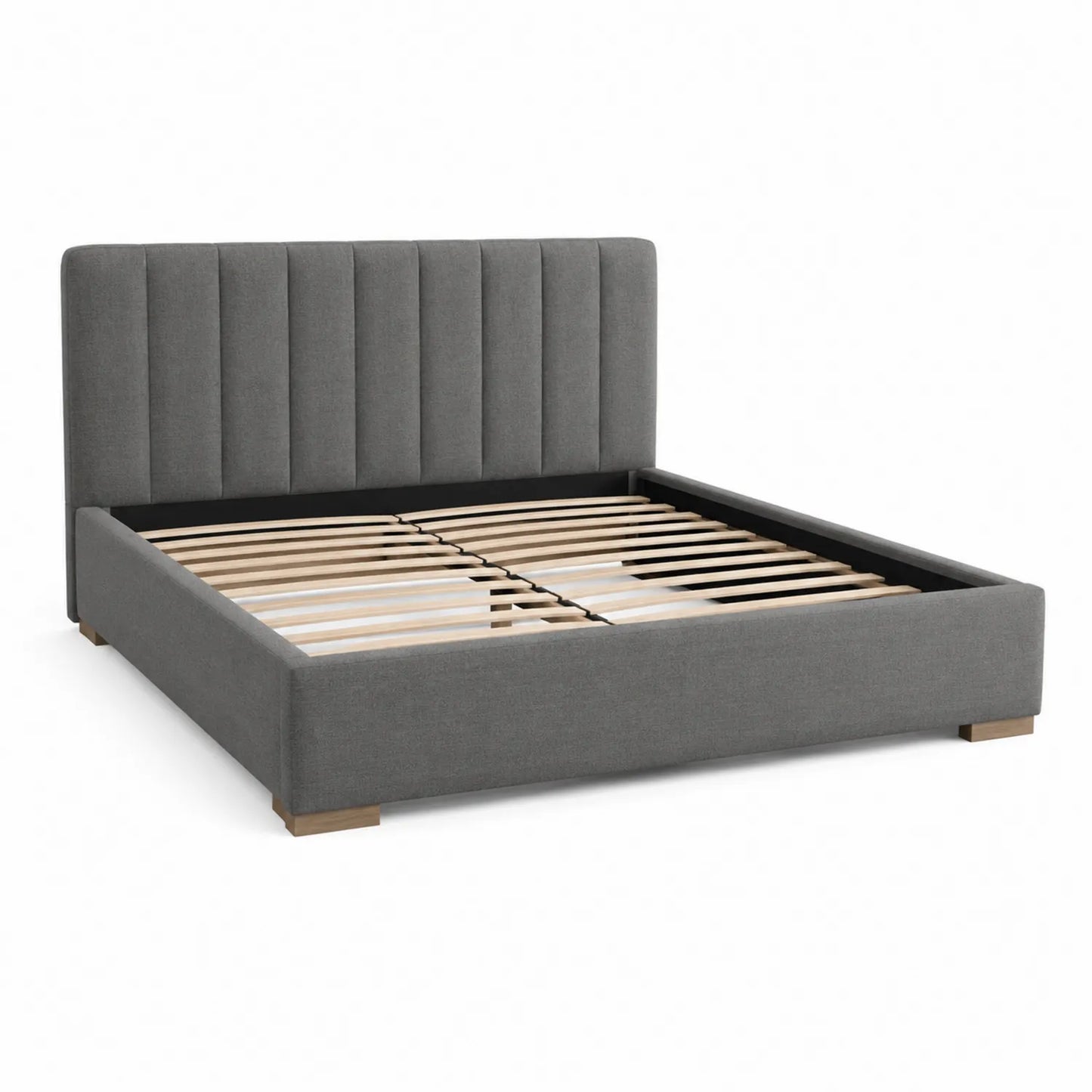 Polsterbett Doppelbett Holzrahmen und Polyester Grau 200x160 cm