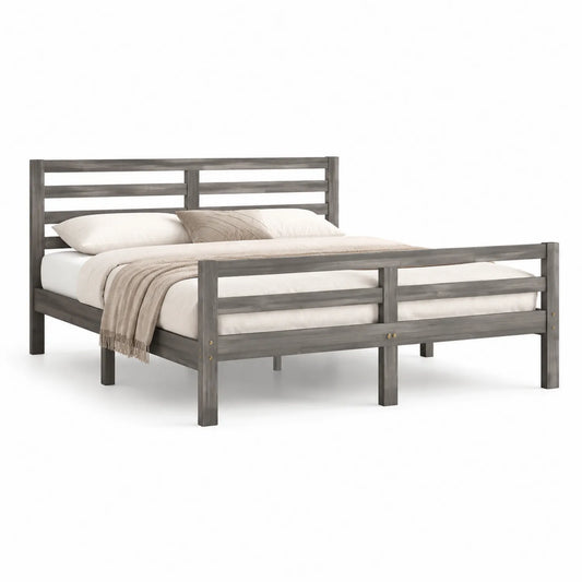 Doppelbett Massivholz Grau 200x180 cm