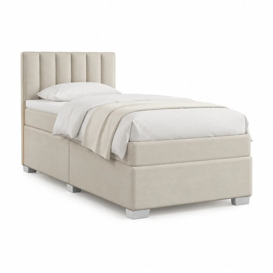 Einzelbett mit Stoffbezug in Beige 200x100 cm