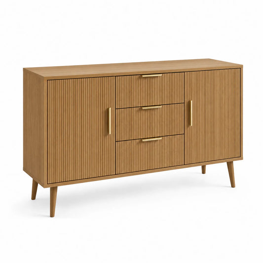 Sideboard aus Eichenholz mit 2 Türen und 3 Schubladen 120 cm