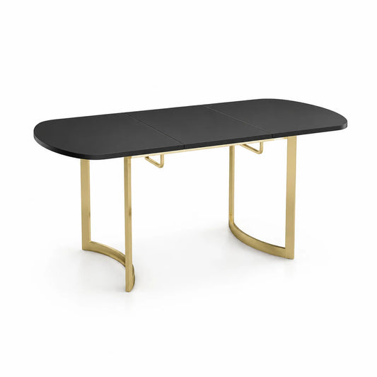 Esstisch MDF Schwarz mit goldenen Metallbeinen 180x90x75 cm
