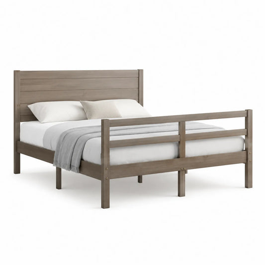 Doppelbett aus Kiefernholz Grau 200x160 cm