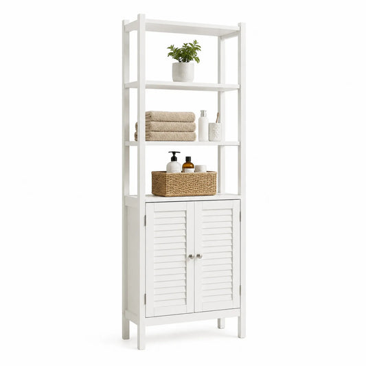 Weißes MDF-Regal mit Stauraum 180cm